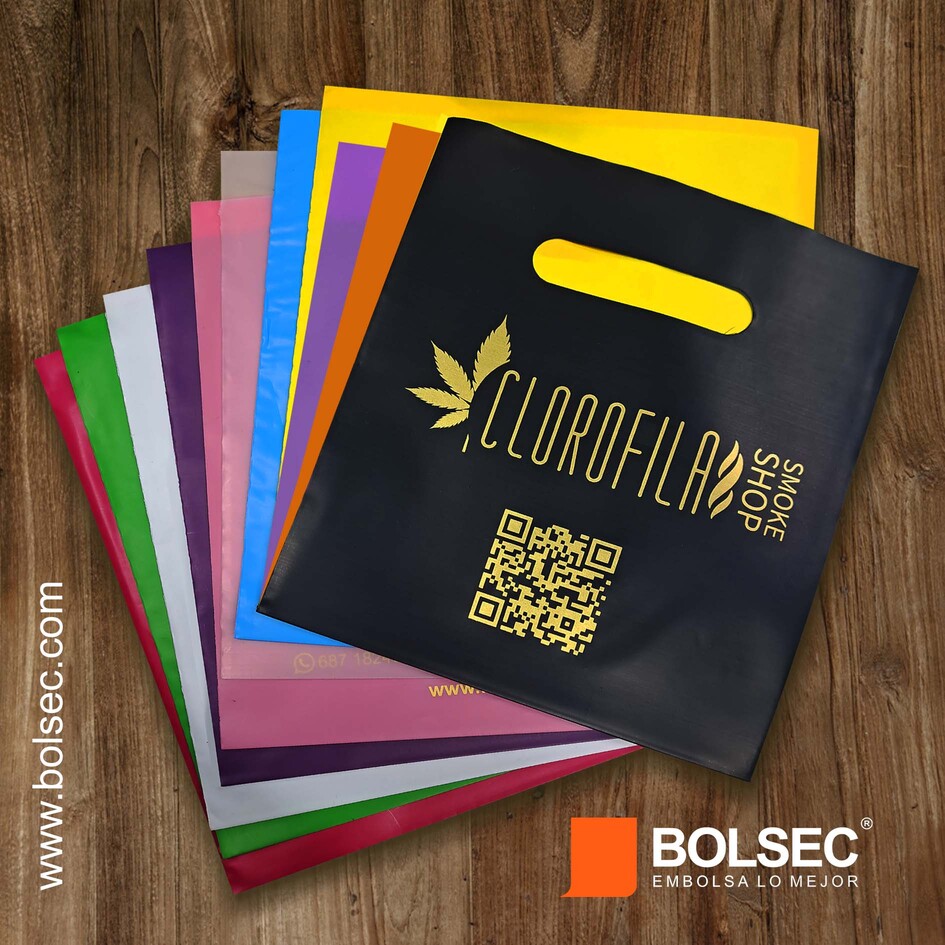 Bolsa de polipapel de color con suaje